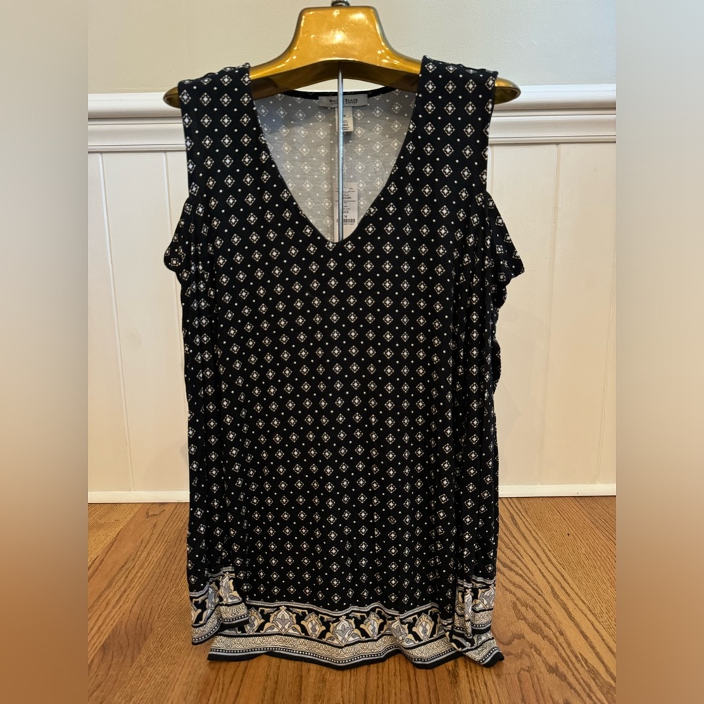 White House Black Market black print print tunic